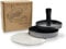 NATUMO Burgerpresse Set aus Hamburgerpresse und Burger Papier (50x Trennpapier), Burger Maker aus Aluguss (Ø 11cm, 200g), Profi Burger Pattie Presse mit Antihaftbeschichtung (Gunmetal)
