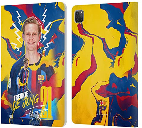 Head Case Designs Licenciado Oficialmente FC Barcelona Frenkie de Jong 2022/23 Primer Equipo Carcasa de Cuero Tipo Libro Compatible con Apple iPad Pro 11 2020/2021 / 2022