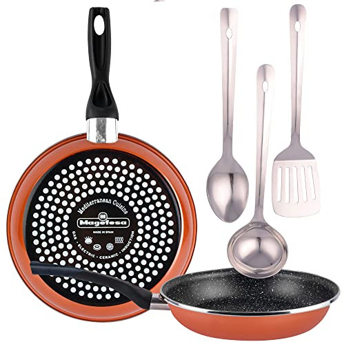 Magefesa PK5593 'Tiber' Pack 2 Sartenes, Set 3 Utensilios, Acero Inox