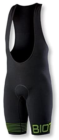 BIOTEX Salopette Ultra in Cordura con Fondello Integrato Unisex per Ciclismo e Mountain Bike, Intimo Tecnico Sportivo, Nero/Lime, Taglia II (M/L)