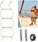FYANER Boat Rope Ladder - Heavy Duty Polyester Line Marine Climbing Rope for Adults Inflatable Boat, Pontoon Boat, Kayak, Canoeing, Motorboat,Load Capacity 600 lbs (4 Steps) White