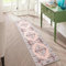 Carvapet Tapis de Passage 60x210cm Antidérapant Tapis de Couloir Lavable Fin Tapis de Sol Long Rétro Médaillon Tapis de Salon Chambre Cuisine(Rose Gris)