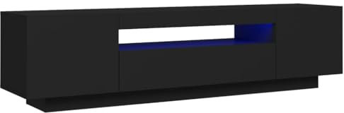 Meuble TV avec lumières LED noir 160x35x40 cm