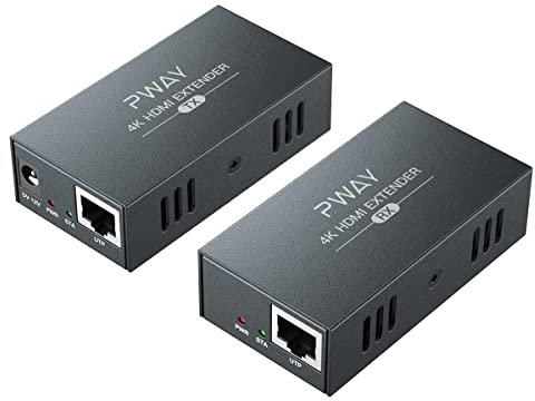 PWAY 4K HDMI Extender Over Etherent ,100m/328ft Bertragung über Cat5e/6/7/8 Netzwerkkabel Unterstützt Lokales,4K@30HZ