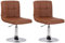 CLP 2er Set Lounger Palma V2 Mit Kunstlederbezug I 2 x Höhenverstellbarer Polsterstuhl Mit Rückenlehne, Farbe:Hellbraun