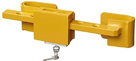 Container Diebstahlsicherung: Signalgelbes Baucontainer-Schloss, einstellbar von 23-42 cm, für LKW, Frachtcontainer und Überseecontainer Containerschloss inkl. 2 Schlüssel für Diebstahlschutz.