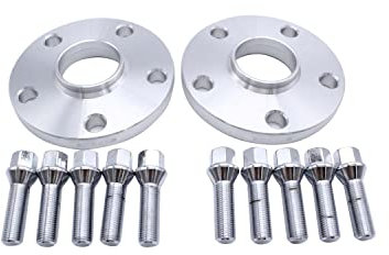 SHLPDFM 2 Stück 15mm Spurverbreiterung Distanzscheiben Set Ø57.1 5x112mm mit 10 Stück Radschrauben M14x1.5
