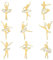 OLYCRAFT 9 Stück 4x4 cm Metallaufkleber Mit Ballettmuster Dekorative Aufkleber Selbstklebende Goldene Aufkleber Geometrieaufkleber Für Scrapbooking Telefon Und Wasserflaschendekoration