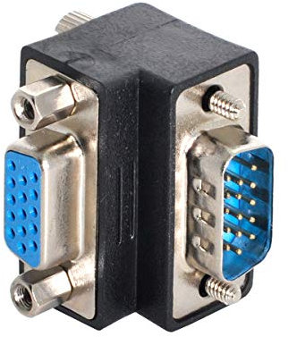CY Adaptateur VGA SVGA mâle vers femelle coudé à 90 degrés pour moniteur projecteur