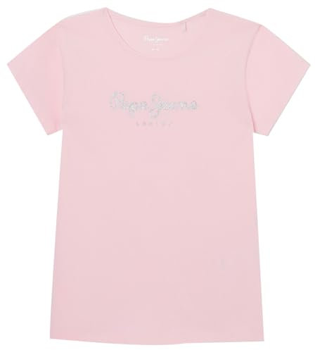 Pepe Jeans Hana Glitter, T-shirt Bambine e ragazze, Rosa (Pink),8 anni