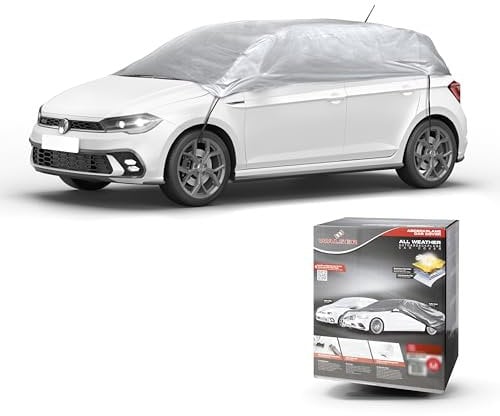 Walser Telone per Auto all Weather Basic, 100% telone per Auto Resistente alle intemperie, Telone Auto Impermeabile, Telone Auto Mezzo Garage Misura M Argento