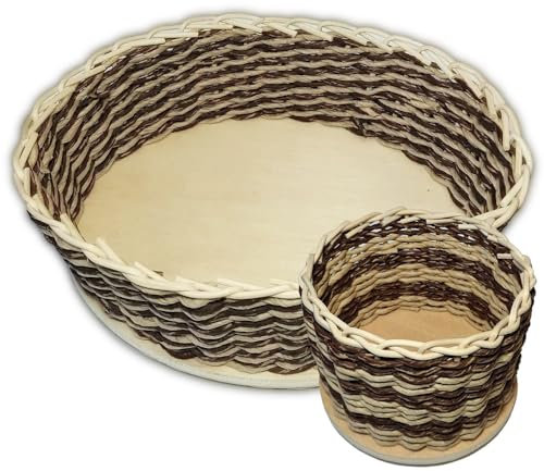 CSB-Center Korbflechtset [23] - 2 Körbchen oval & rund aus Papierschnur inkl. Anleitung