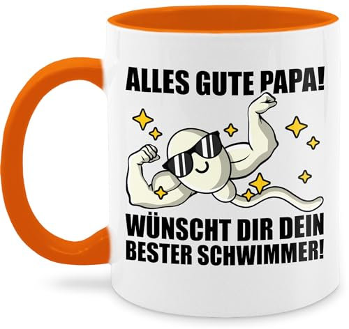 Tasse Tassen 325ml - Geschenk zum Vatertag - Alles Gute Papa - Wünscht dir dein bester Schwimmer - 325 ml - Orange - vatertagstasse vatertagtasse vatertagsgeschenk vater von sohn teetasse
