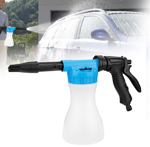 Snow Foam Gun Sprayer - 900ML Large Capacity, Adjustable Jet Bottle Nozzle Hose for Car, Home, Garden Watering, Wash Cleaner