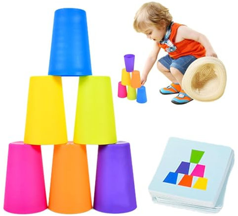 Vasos Apilables Deportivos, Divertidos Juegos De Vasos Rápidos, Juego De Vasos Apilables Para Padres E Hijos, Juegos Divertidos De Vasos Apilables Para La Familia, Juego De Vasos Rápidos Para Niños, V