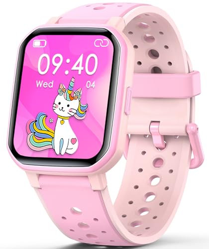 JOYELE Smartwatch Orolorio Bambino Bambina, Orologio Fitness Smart Watch 19 Modalità Sportive, Monitoraggio Sonno/Frequenza Cardiaca, Fitness Tracker per Android iOS (Rosa)