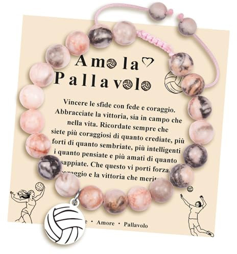 BOCHOI Bracciale Pallavolo Braccialetto del Pallavolo Sportivo Bracciale da Pallavolo Regolabile Bracciale con Pendente da Pallavolo Pallavolo Braccialetto Pallavolo Sportivo Regolabile Bracciale