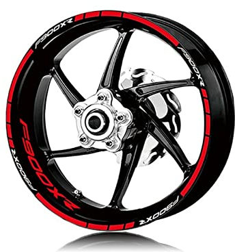 VNRQJLSN Felgenaufkleber Für B&MW F900XR F 900XR F900xr Motorrad Rad Aufkleber Reifen Streifen Reflektierende Streifen Wasserdicht Aufkleber Aufkleber Set(Rot)