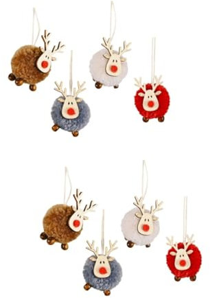 OUNONA 8 STK Wollelch-Anhänger weihnachtsdeko Cute Decor weinachtsgeschenke Weihnachtspuppe zum Aufhängen Weihnachten hängen Dekor schöne Verzierung handgefertigter Anhänger hölzern