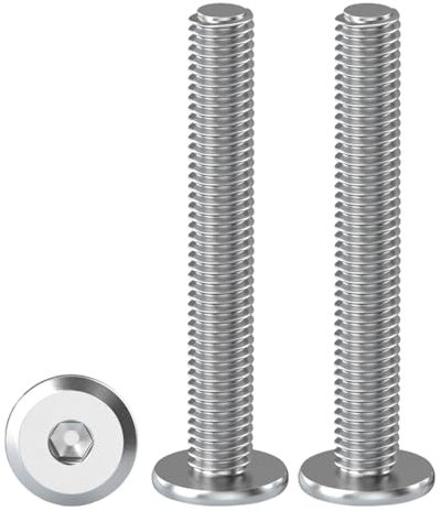 Drenky Tête Hexagonale Meubles Boulons Lot De 20 Vis à Tête Cylindrique Hexagonale à Bride M5 X 50 mm Boulons à Tête Plate Hexagonale en Acier Inoxydable A2 V2A Vis à Métaux, Filetage Complet