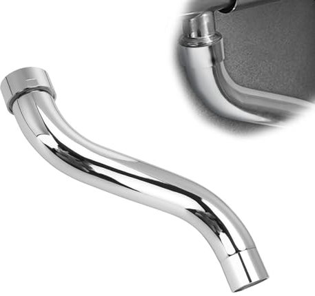 HERKINDNESS Col de Cygne Robinet, 3/4 Pouces Bec en Forme de S, Bec de Robinet Mural Universel en Acier Inoxydable, Conception Rotative, Adapté aux Salles de Bains, Cuisines et Balcons