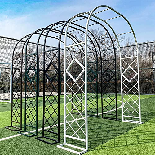 XAoSCd Stabiles Gartenbogen-Spalier Für Kletterpflanzen, Rosenlaube Aus Metall Mit Sockel, Pergola-Torbogen, Ballonbogen-Rahmen, Party-Dekoration,Black-1.4mx2.3m