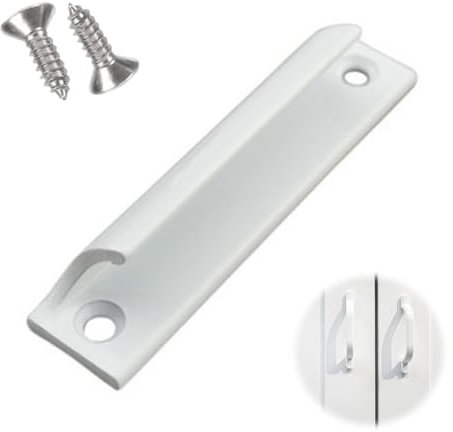 JeiibrZui Maniglia per porta del balcone, 1 maniglia per porta del balcone, colore bianco, montaggio esterno, maniglia da balcone per porte, finestre, cassetti, ante dell'armadio, ecc. (viti in