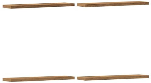 vidaXL Wandregale 4 STK. Artisan-Eiche 40x20x1,5 cm Holzwerkstoff, Schweberegal, schwebendes Regal, Hängeregal, Wandboard, Regal, Regalbrett, CD-Regal
