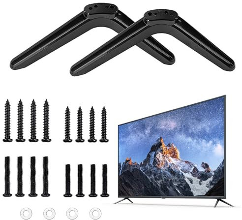 CYIOU TV Standfuss Universal mit Schraubenset TV-Sockelfüße Universal TV Standfüße TV Halterung Schwarze TV Ständer TV-Tischständer TV-Sockelständer
