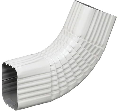 Rocky Mountain Goods Gutter Elbow B 3x4 - White Aluminum Downspout Connector - Side-to-Side Water Flow Control - Rust-Resistant and Durable - Fits Large Gutters - Easy Installation