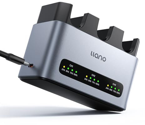 llano 30W NP-FZ100 Akku-Ladegerät Schnelles Ladegerät für Sony Kameraakkus A7III, A7IV, A6700, FX3, FX30, A9, A7C, A7CII, A7RV, A7RIII, A6600, ZV-E1, ZV-E10II, A1, FX2 USB-C LED CNC-Aluminiumgehäuse