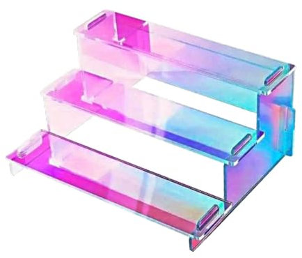 Fenteer Acryl-Riser-Ausstellungsständer, Parfüm-Ausstellungsständer, 3 Etagen, dekorativer Cupcake-Halter, Ständer, Ausstellungsregal für Skulpturen, Bunt