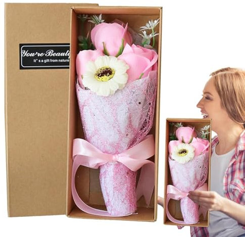 Soap Flower Bouquet - Fresh Fragrance Imitation Roses Carnation | Artificial rosse Bouquet | Flower Bouquet for Girls Wedding Mothers Day anniversarry Decoration Gift