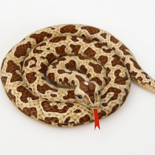 Gxdamxz Kuscheltier Schlange, Kuschelschlange Plüschtier, Plüschschlange für Erwachsene Kinder, Snake Stuffed Animal, 200cm - Braun