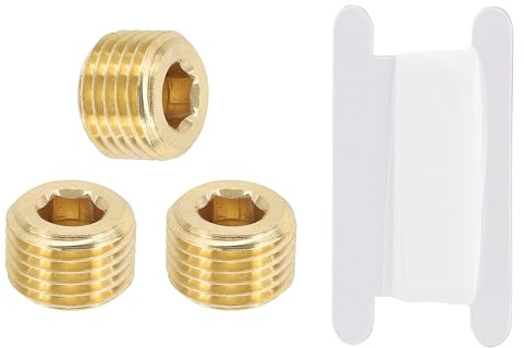 PATIKIL 1/4 BSP Male Pipe Plug Fitting 3Pcs Messing Sechskant Senkkopf Stecker Messing Male Verbinder Steckdose Zum Verschließen Des Rohrendes Industrielle Maschinenarmaturen