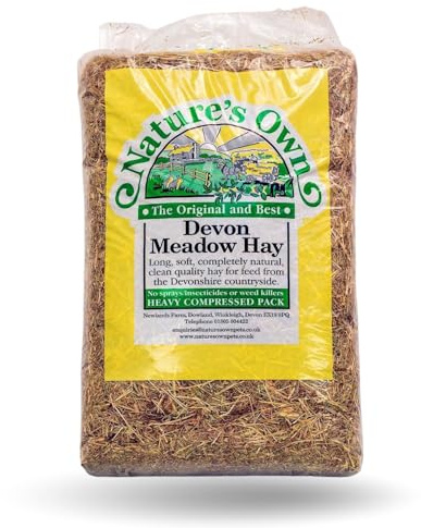 Nature's Own Devon Meadow Hay Xl Bag Animal Pet Feed - High Fibre & Low Dust - For Rabbit Guinea Pig Chinchilla Hamster & Small Animals - 1.8kg