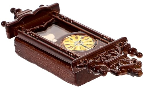 Alasum Miniatur Wanduhr Römische Standuhr Braun Minihaus Zubehör Detailreiches Puppenhaus Miniaturhaus Dekoration für Kinderzimmer