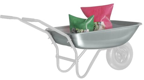 vidaXL Wheelbarrow Tray Replacement Silver 80 x 60 x 25 cm Steel, Garden and Terrace, Modern Tray, Durable Wheelbarrow Replacement, Outdoor Equipment, Gardening Tool, Landscaping Accessory