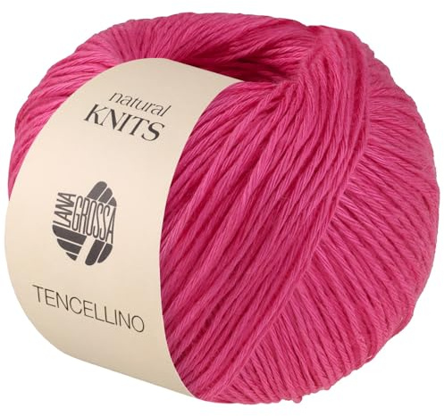 LANA GROSSA Tencellino | Klassisch verzirntes Garn aus natürlich mattem Leinen & seidig glänzendem Tencel | Handstrickgarn aus 51% Leinen & 49% Tencel | 50g Wolle zum Stricken & Häkeln | 125m FB 12