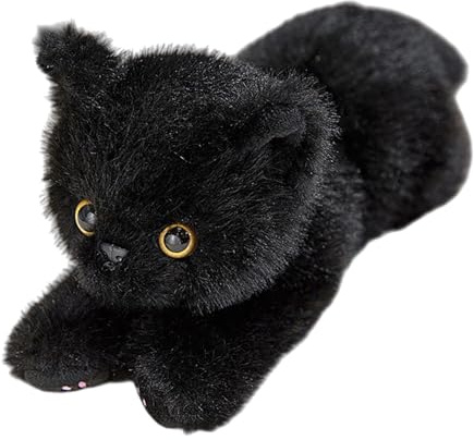 JORCEDI Kuscheltier Katze, Realistic Plüsch Katze Plüschtier Puppe, Weiches Stofftier zum Kuscheln & Spielen – tolle Geschenkidee für Kinder & Erwachsene (50 cm,Schwarz)