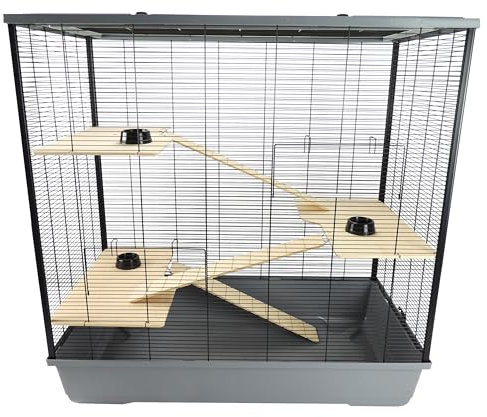 Hamster, Rat & Chinchilla Cage 100cm x 54cm x 100cm - Belfry XL Tall Grey | Little Friends