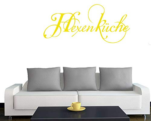 Klebesüchtig A244 Türtattoo - Wandtattoo Hexenküche 60cm x 27cm schwefel - Dekoration - Bad - Wohnzimmer - Aufkleber - Wandsticker
