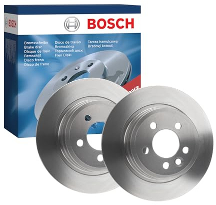 Bosch BD737 Brake Disc Set - 280 mm Solid Discs - Rear Axle - ECE-R90 Certified - Reliable Braking, Stable Performance, Corrosion Protection - 1 Set of 2 Discs