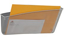 Alba - Corbeille à Courrier Magnétique - MESHFILEMAG M - Acier Perforé - Gris Métal - 17 x 35 x 12 cm - Porte Document Magnétique - Porte Document A4 - Aimant Résistant