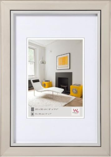 walther design Bilderrahmen stahl 13 x 18 cm mit silberne Innenkante Metro Designrahmen LO318D