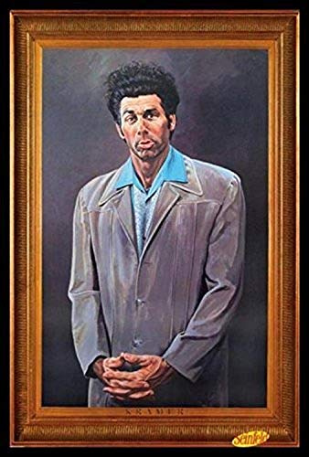 BUY ART FOR LESS Gerahmtes Cosmo Kramer Portrait – Seinfeld TV-Show, 91,4 x 61 cm, Kunstdruck, Poster, Wanddekoration, Humor, berühmte Malerei, Popkultur