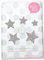 Bügelbild 5 GLITZER Sterne 4 cm bis 2 cm, 40 mm bis 20 mm Aufbügler Applikationen Bügelsticker für Stoffe Textilien Kinder zum Aufbügeln Flicken, Farbe:Glitzer silber