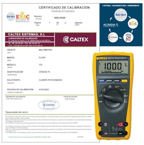 FLUKE 175 Multimeter, ENAC-Kalibrierungsprüfgerät, inklusive akkreditierten Kalibrierungszertifikaten