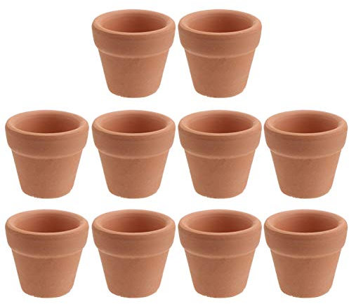 Ounona - 10 mini vasi di terracotta, per fiori, cactus, deliziosi vasi da vivaio, ideali per piante, artigianato, bomboniere per matrimonio, 3 x 3 cm