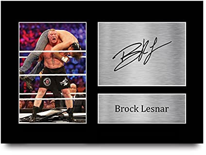HWC Trading Brock Lesnar A4 Ungerahmt Signiert Gedruckt Autogramme Bild Druck-Fotoanzeige Geschenk Für Wwe Wwf Wrestling-Fans